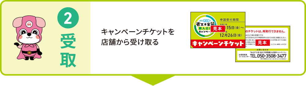 キャンペーンチケットを店舗から受け取る